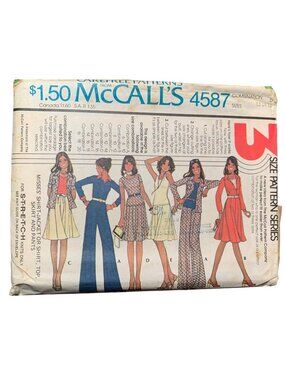 McCalls 4587 Sewing Pattern Misses Shirt Jacket Skirt Pant Size 12-14-16